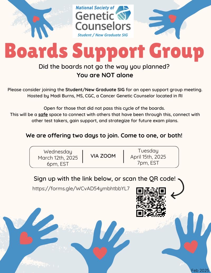 ‼️REMINDER‼️
Our boards support group will be meeting next week on Tuesday, April 15th at 7:00pm EST. Expect peer support from others who understand your journey and a judgment-free space to ask questions and rebuild confidence 💙
Sign up 🔗: docs.google.com/forms/d/e/1FAI…
#GeneChat