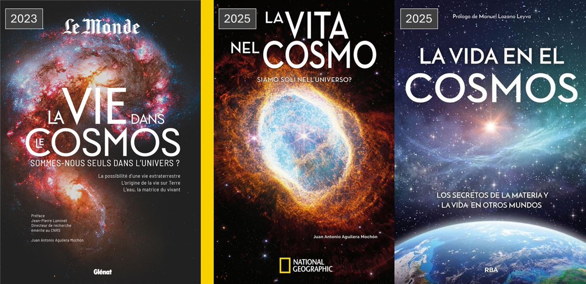 Le Monde/Glénat (Francia), National Geographic (Italia) y RBA (España) han agrupado con un mismo título varios libros míos sobre el origen de la vida, la vida fuera de la Tierra, y el agua en el universo. (En el de RBA sólo es mía la mitad del libro, el resto es de otros autores)