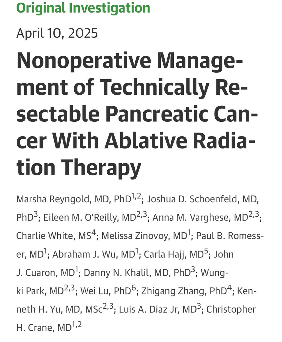 Udhayvir Grewal (@ugrewalmd) on Twitter photo Can A-RT be an effective strategy in technically resectable but medically inoperable PDAC?
New study from <a href="/MSKCancerCenter/">Memorial Sloan Kettering Cancer Center</a> suggests it might. Key findings:
•25 pts with resectable PDAC, ineligible for surgery (medical comorbs), received ablative RT (100-Gy BED)
•2-year local Can A-RT be an effective strategy in technically resectable but medically inoperable PDAC?
New study from <a href="/MSKCancerCenter/">Memorial Sloan Kettering Cancer Center</a> suggests it might. Key findings:
•25 pts with resectable PDAC, ineligible for surgery (medical comorbs), received ablative RT (100-Gy BED)
•2-year local
