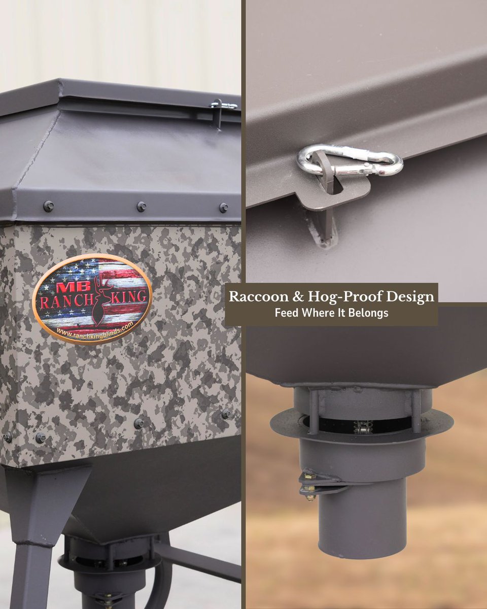 MBranchking's tweet photo. Keep Your Feed Where It Belongs! 🐗 The Mighty Buck Feeder is built to outsmart raccoons, hogs, and other pests with concealed wiring and protected mechanical components—so your feed stays safe for the game you’re after.
#WildlifeManagement #CritterProof #GameFeeder#DeerFeeding https://t.co/P5H4PsOZK8