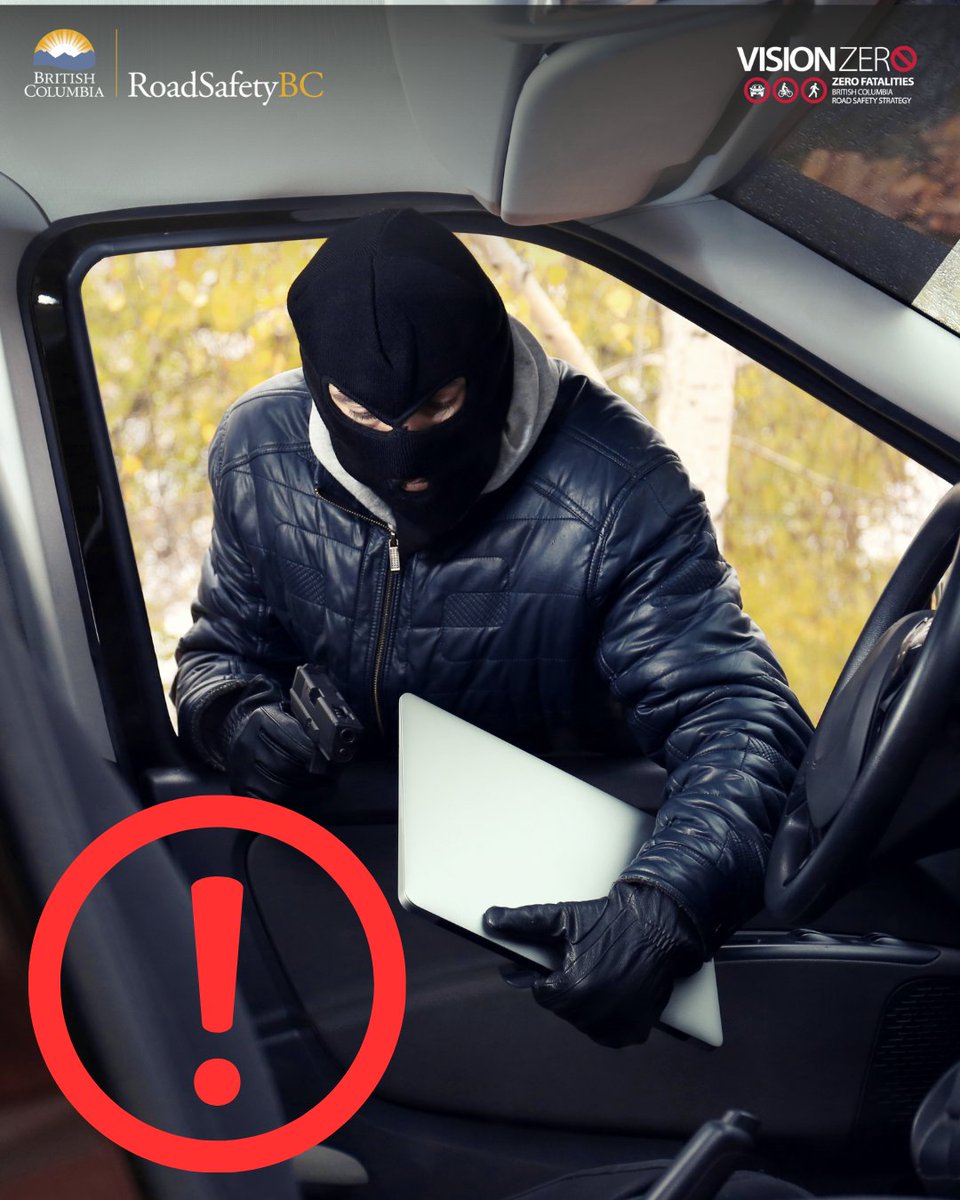RoadSafetyBC's tweet image. Thieves thrive on our rush! Hide valuables or lock them in the trunk. Choose busy parking spots over secluded corners. 

Drop a 💻 if you take your laptop with you, or a 🚗 if it stays in the car! 

#AutoCrimePreventionMonth #StopAutoCrime