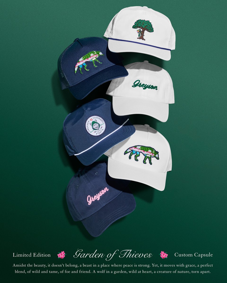 WILD AT HEART, ROOTED IN TRADITION.

Greyson’s “Garden of Thieves” capsule nods to the first major with untamed beauty and bold elegance. A wolf in a garden—limited drop now live.

TRENDYGOLF.com
⁠
#TRENDYGOLF #GreysonClothiers #masters #augustanational #golfcapsule