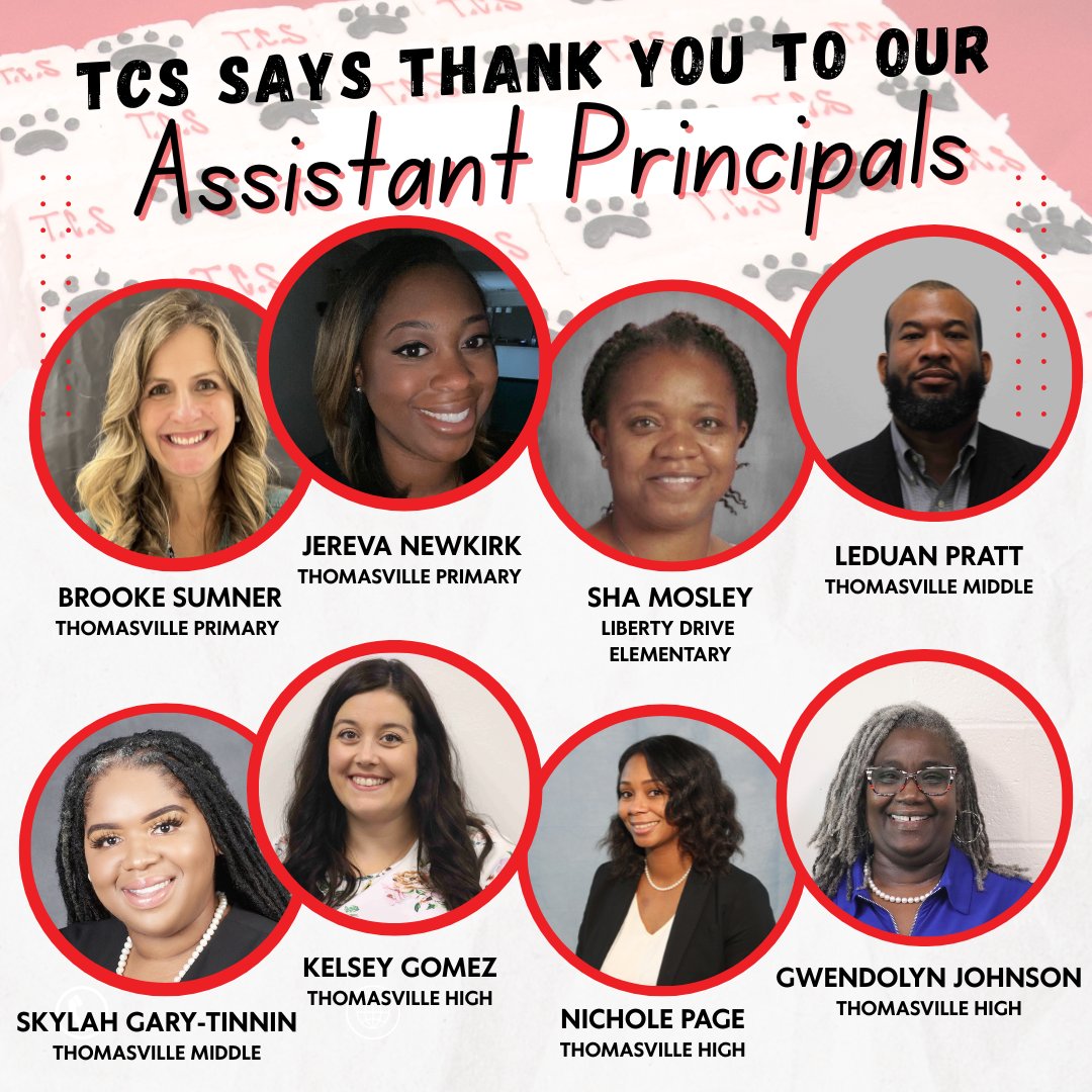TCSchoolsNC's tweet photo. 📣TCS says thank you to our fabulous Assistant Principals! We appreciate the impact you make in the lives of our students and staff every single day! TCS is proud to have the best!🖤❤️🖤#ProgressTCS https://t.co/UzyVqmHw2Q