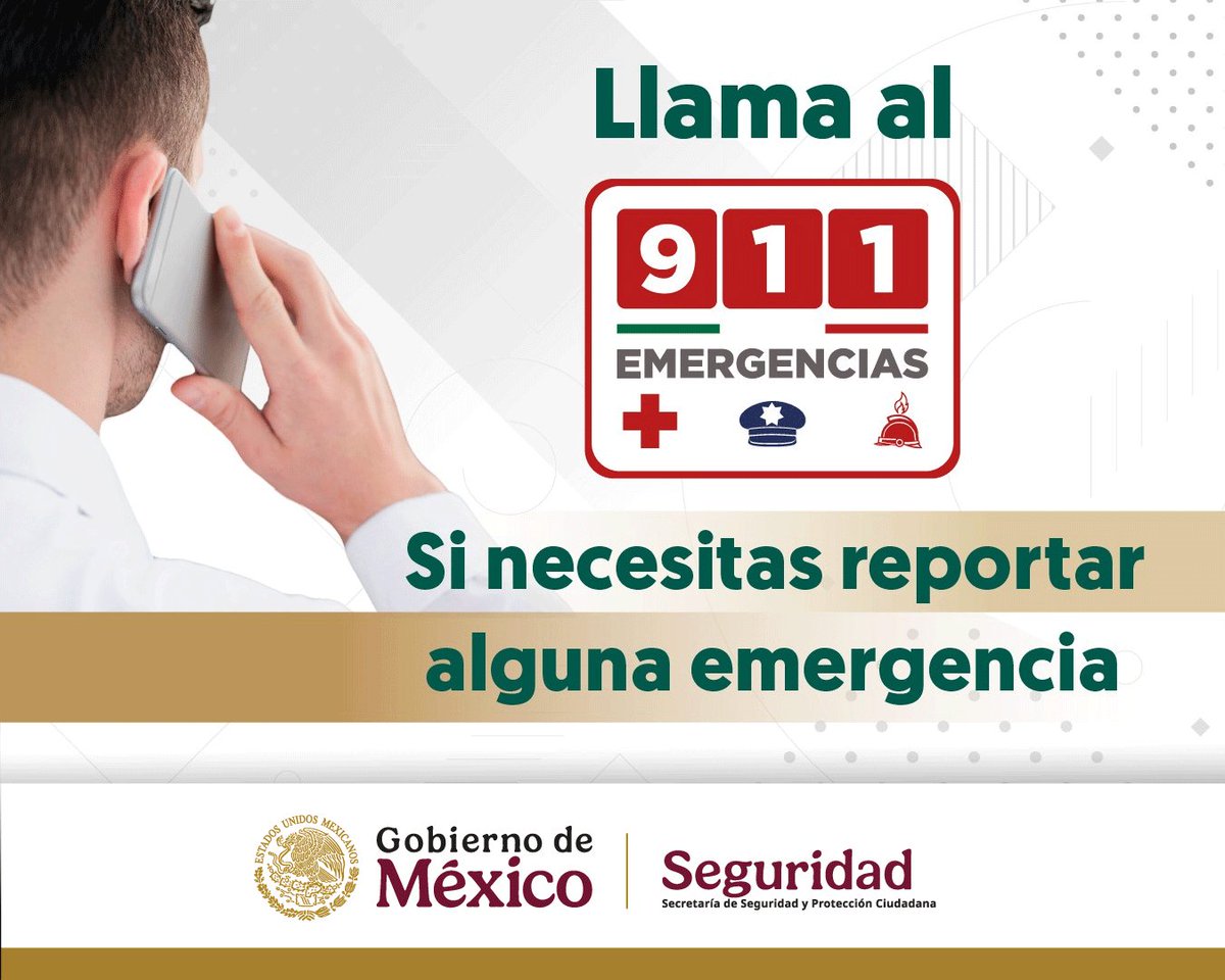 SSPCMexico's tweet photo. Si presentas alguna emergencia, recuerda llamar al ☎️ 911.
⏰ Disponible a nivel nacional las 24 hrs, los 365 días del año. https://t.co/1cKbeaXFL1
