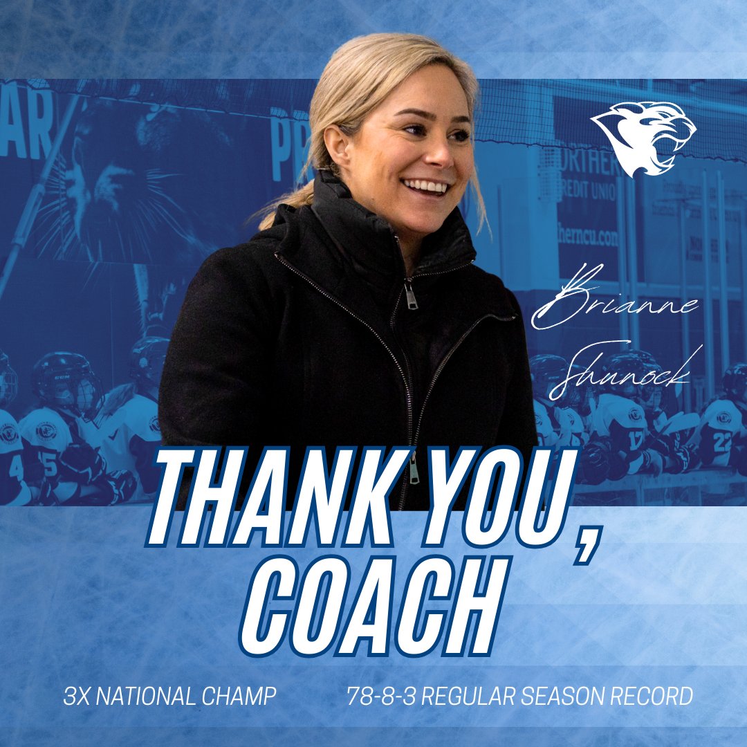 CougarsSault's tweet photo. Thank You, Head Coach, Brianne Shunock for all you have done for the Cougars Hockey Program. 

Read about the Coach Shunock's lasting legacy at: 

#CougarPride https://t.co/cGLKIgb6wQ