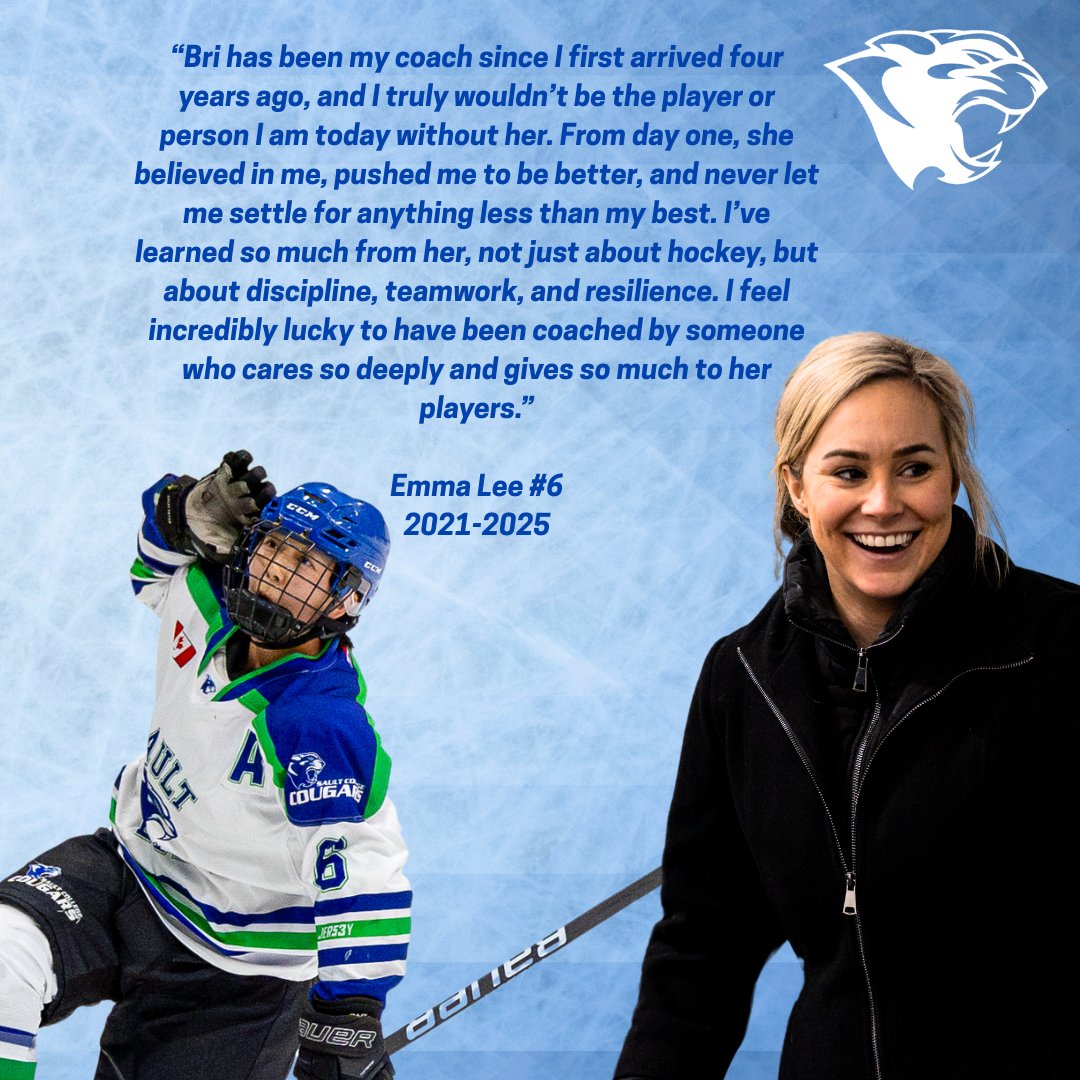 CougarsSault's tweet photo. Thank You, Head Coach, Brianne Shunock for all you have done for the Cougars Hockey Program. 

Read about the Coach Shunock's lasting legacy at: 

#CougarPride https://t.co/cGLKIgb6wQ