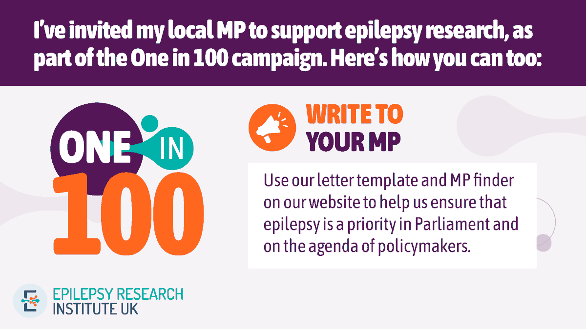 EpilepsyInst's tweet photo. Find your local MP and invite them to support vital epilepsy research for the #Onein100
Help us recruit a network of parliamentarians to champion the cause of epilepsy research by using our letter template and MP locator – it only takes a minute!
https://t.co/6ttUxKTKea https://t.co/nOSKfJmoE6