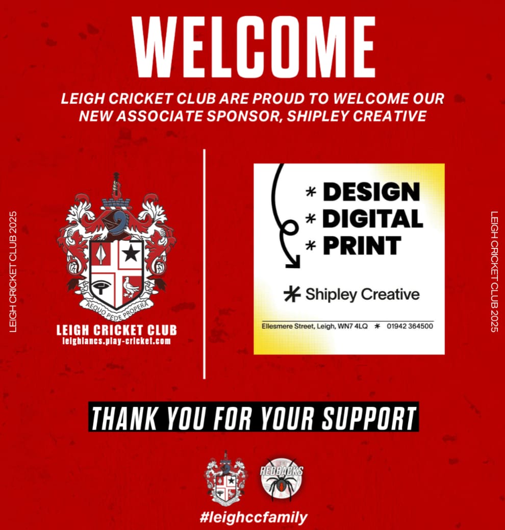 Leigh Cricket Club are pleased to announce our new associate sponsor, Shipley Creative <a href="/ShipleyCreative/">Shipley Creative</a>. On behalf of everyone at the club, we would like to thank Anthony and the team for their support for the forthcoming season.
