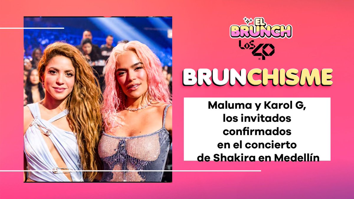 elbrunchfm's tweet photo. Maluma Y Karol G son los invitados confirmados de Shakira para su presentación de Medellín 🇨🇴🍒🙀 ¿A quien mas debería invitar la Loba?  #ElBrunch #Shakira #Juves https://t.co/hSnFm4JirE