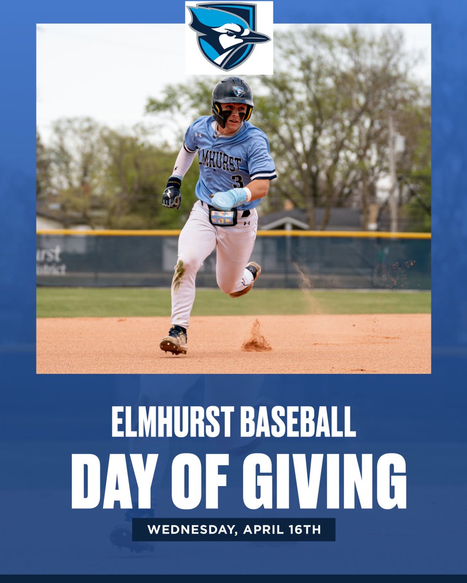 ElmhurstU_BSB's tweet photo. Thinking about helping out your Elmhurst Bluejays? No better way than to #JAYITFORWARD on our Day of Giving next week Wednesday! We thank you in advance for all the support you give us on and off the field!
https://t.co/Mp89MCOWqF https://t.co/8UTuHxYfZp