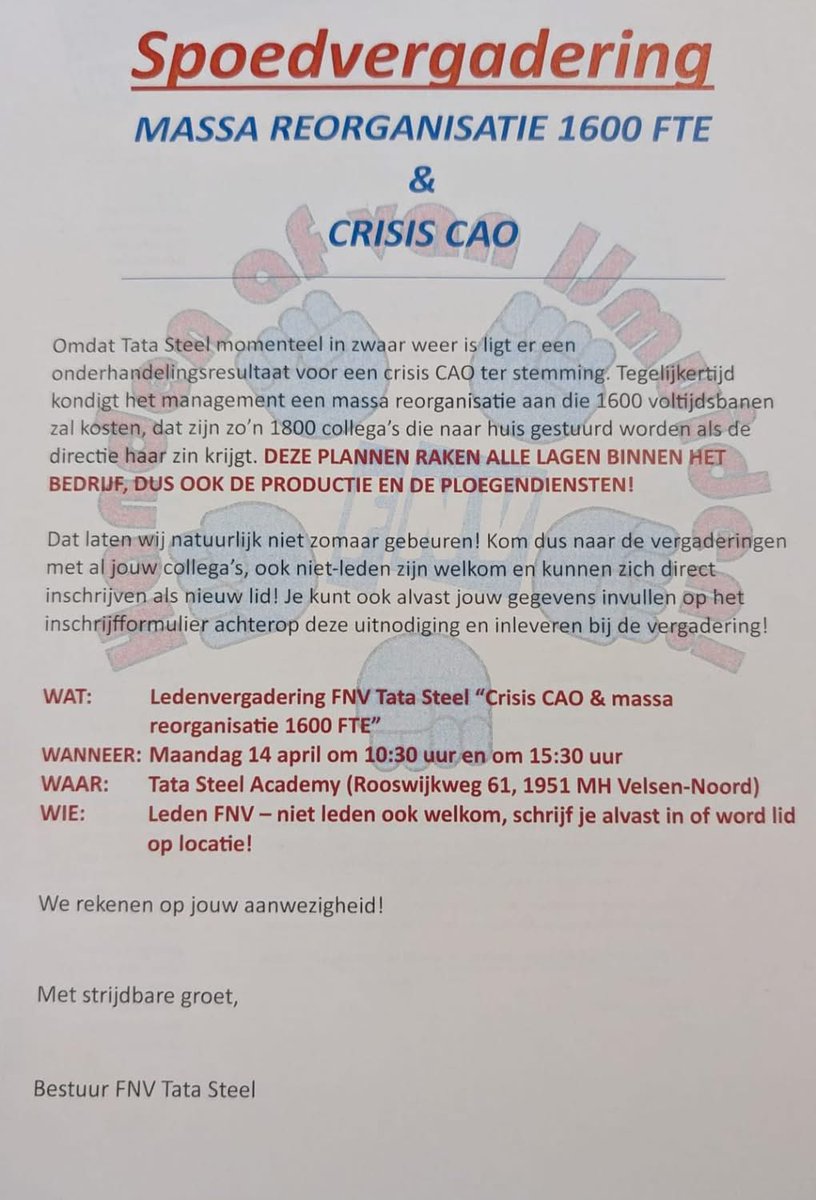 BBankwerker's tweet photo. Bertus gaat er snoeihard in .. hij wordt genaaid door de RvB die roepen dat allen hoger management is dat er uit gaat, onzin ook de “gewone “ werknemer in de 5 pld en bij de HTD loopt gevaar..Tijd voor actie dus en de boel gaat plat als het moet. @TataSteelNL @FnvTata #actie https://t.co/u8uKlSFup4