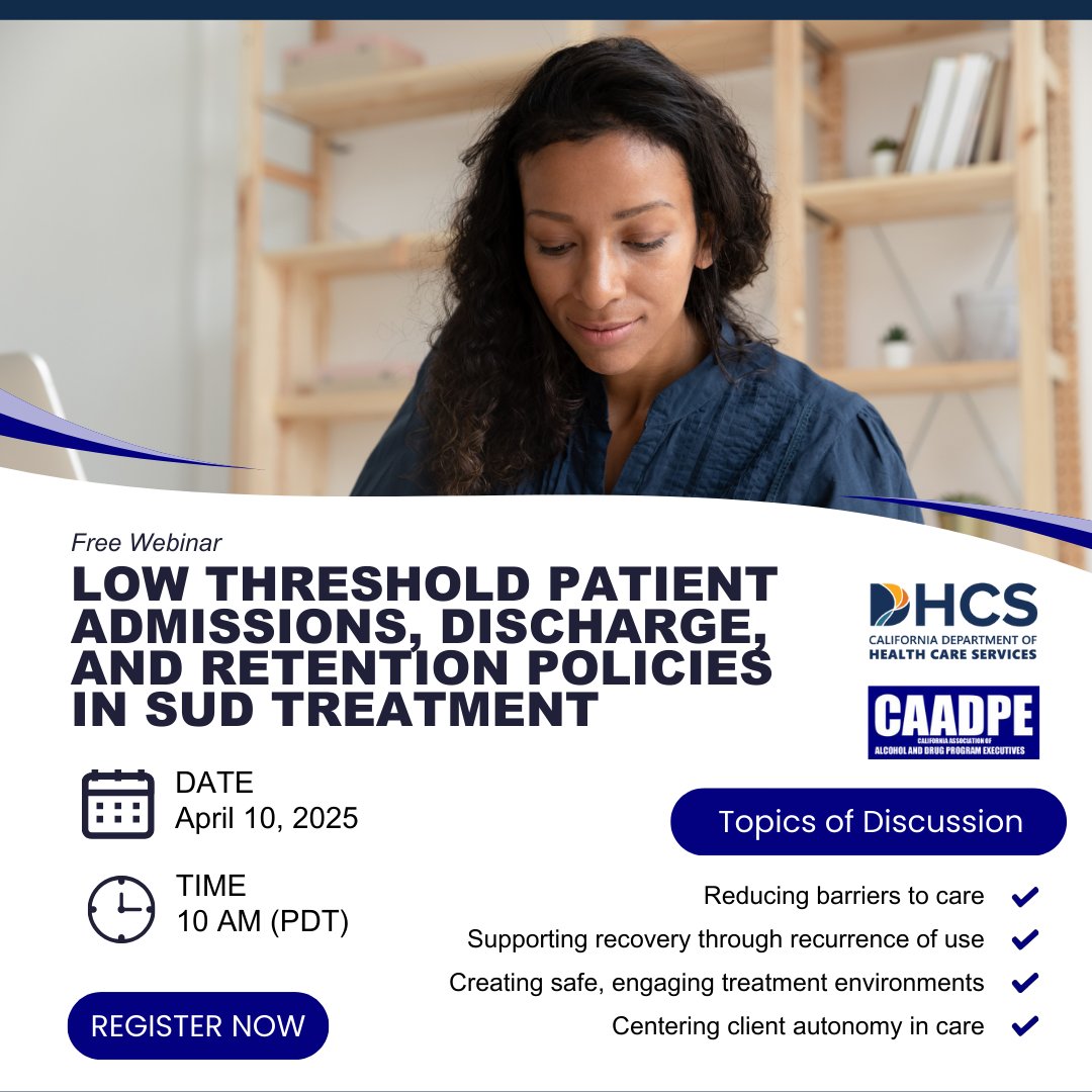 Happening now!

Let’s talk low-threshold SUD treatment—meeting people where they are, reducing barriers, and keeping folks engaged in care.

We’ll cover ASAM + NIDA guidance, harm reduction, &amp; real-world strategies for lasting impact.

🧠 +1 CE hour!
🔗 sparkt.caadpe.org