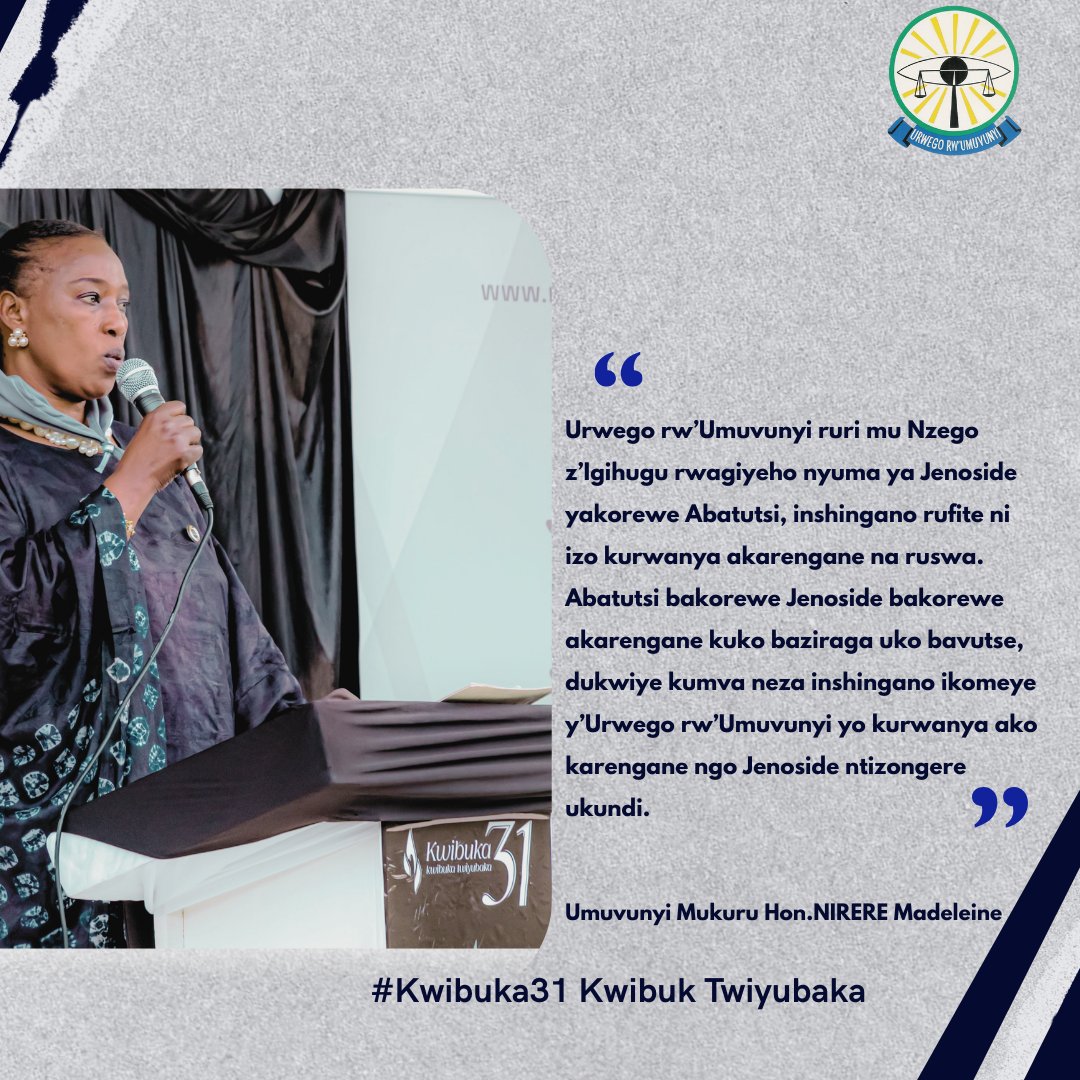 RwandaOmbudsman's tweet photo. Mu ijambo Umuvunyi Mukuru @NirereMadeleine yagejeje ku bitabiriye igikorwa cyo Kwibuka ku nshuro ya 31 Jenoside yakorewe Abatutsi cyabereye ku Urwego rw'Umuvunyi  yabasabye guharanira ko Jenoside itazongera kubaho ukundi ,bakarwanya abapfobya n'abayihakana #Kwibuka31 https://t.co/6zNwhlBEpY