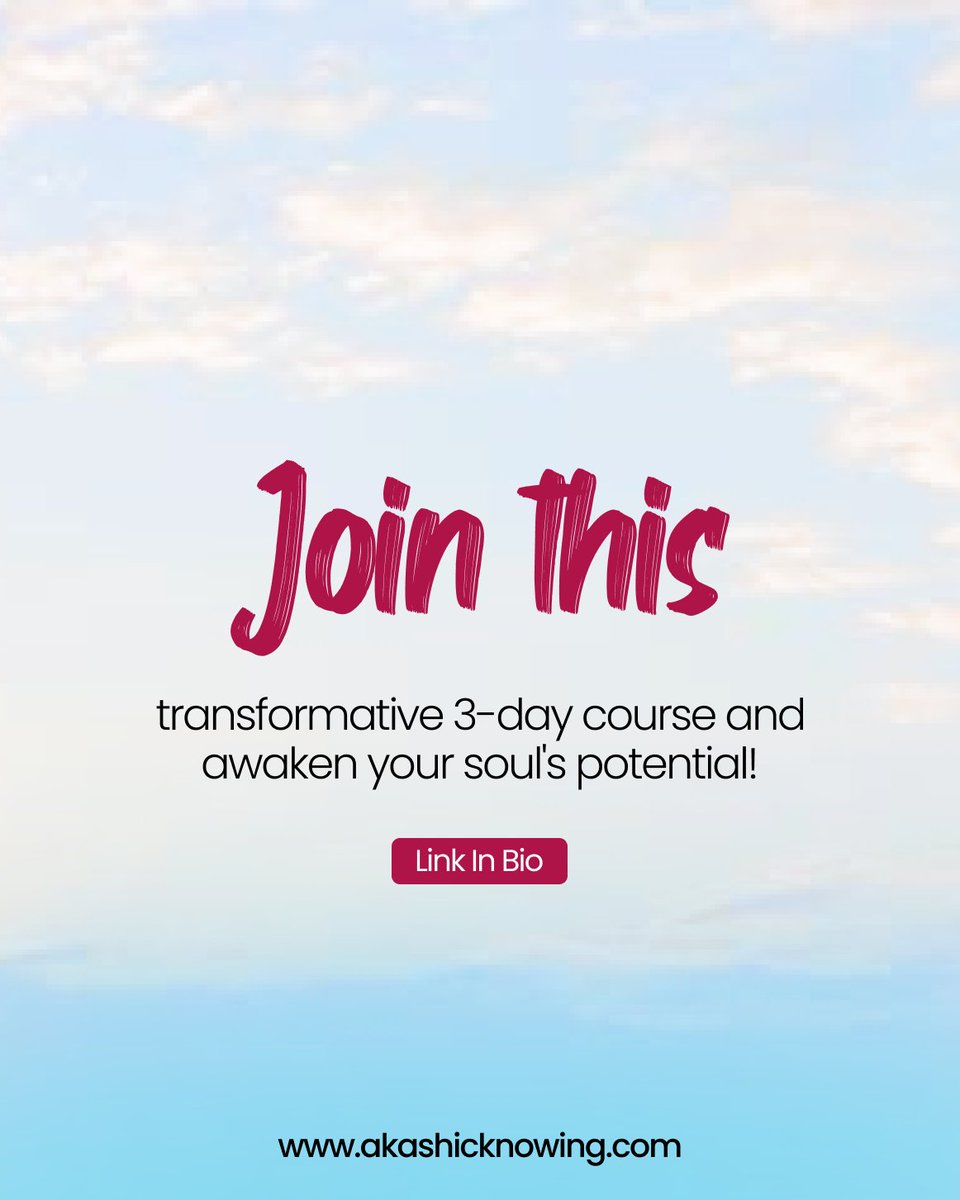 AkashicKnowing's tweet image. Join “Access Ancient Soul Wisdom, Past Lives, Ancestral Lineage &amp;amp; Creativity LIVE”, on April 17th, 18th, and 19th, 2025.

Heal past life wounds, awaken creativity, and align with your soul’s purpose.

👉 Register now: akashicknowing.com/course-2-teles…

#SoulWisdom #LiveCourse