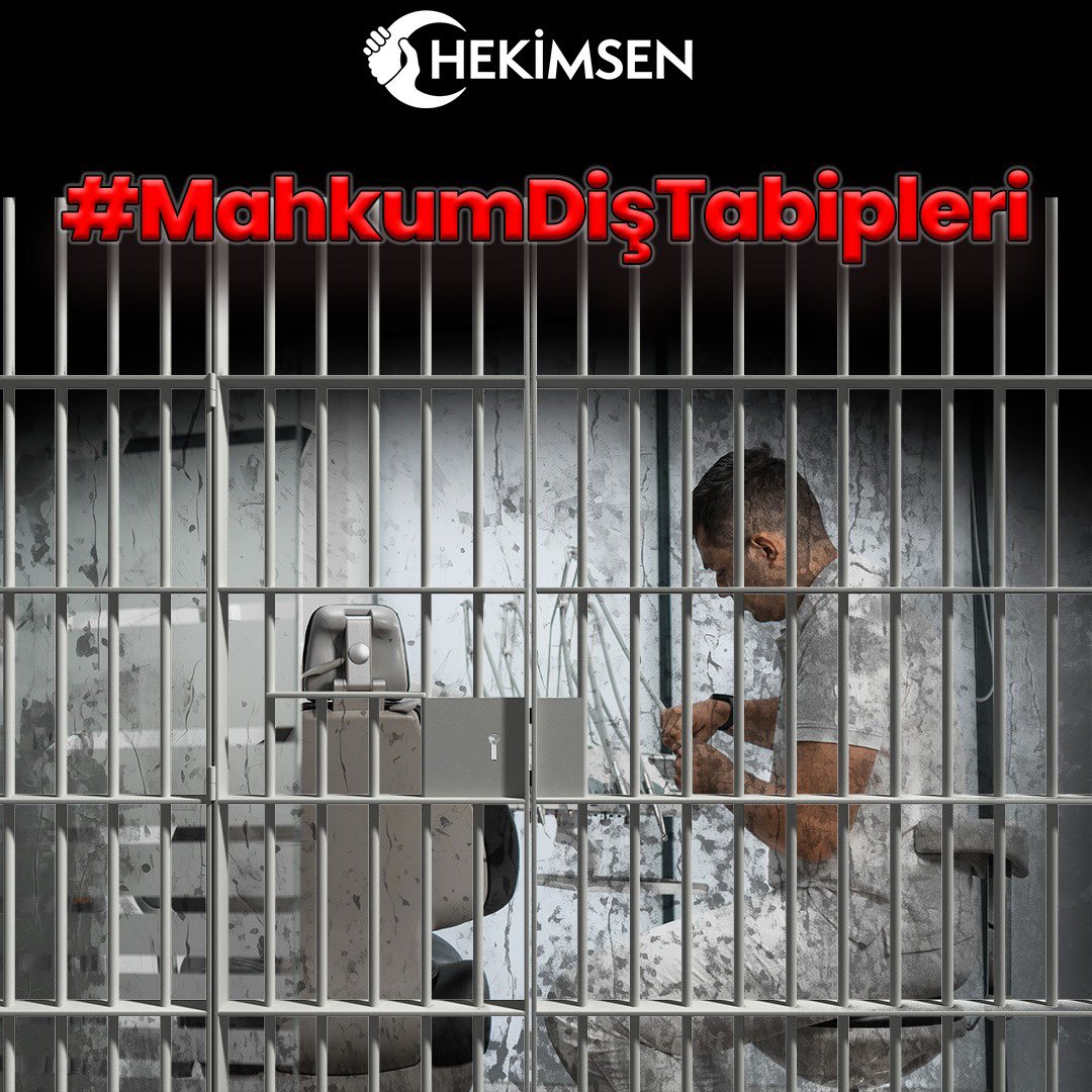 hekimsen's tweet photo. Sağlık Bakanlığı tarafından, Ceza ve Tevkifevleri Genel Müdürlüğü taşra teşkilatında istihdam edilmek üzere yapılan diş hekimi atamaları ile göreve başlayan diş hekimlerinin kadroları Adalet Bakanlığı'na bağlanmıştı.
Adalet Bakanlığı'na bağlı olarak Cezaevlerinde görev yapan yaklaşık 400' e yakın diş hekiminin;
👉Kliniklerinin kapalı ortam olması nedeniyle havalandırmasının  yetersiz olması,
👉Diş tedavisinde kullanılan malzemelerin ve cihazlarının eksik olması nedeniyle yapılan diş tedavilerini olumsuz etkilemesi,
👉Yardımcı personelin bulunmaması,
👉 Sterilizasyon ve dezenfeksiyon işlemlerinin yeterince sağlanamaması,
👉Mesai saatlerinde aile ve meslektaşları ile iletişime geçememeleri
👉 Adalet Bakanlığı'na bağlı diğer cezaevlerinde boş kadro olmasına rağmen, Adalet Bakanlığı'nın atama ve tayin yönetmeliği olmamasından dolayı tayin olamamaları
👉Eş durumundan tayin olamamaları
👉 Sağlık Bakanlığı'nda görev yapan diş hekimlerine göre maaşlarının oldukça düşük olması
👉Mahkumlara uygulanan diş tedavilerinde kullanılan aletlerin bir kısmının delici-kesici alet olması diş hekiminin çalışırken tedirgin olmalarına neden olmaktadır.
Cezaevlerinde görev yapan diş hekimlerinin talepleri ise, 30.04.2009 tarihinde Sağlık Bakanlığı ile Adalet Bakanlığı arasında yapılan protokol gibi yeni bir protokol yapılmasıdır. Bu sayede Sağlık Bakanlığı kadrosuna geçilerek, hem mevcut çalışma koşullarının iyileştirilmesi hem de Sağlık Bakanlığı'nda görev yapan diş hekimlerinin sosyo-ekonomik şartlarına sahip olması sağlanmalıdır.
Cezaevlerindeki diş hekimlerimizin dört duvar arasına mahkum edilip kaderleri ile başbaşa bırakılmaması gerekmektedir.
@adalet_bakanlik @yilmaztunc
@saglikbakanligi @drmemisoglu
#MahkumDişTabipleri