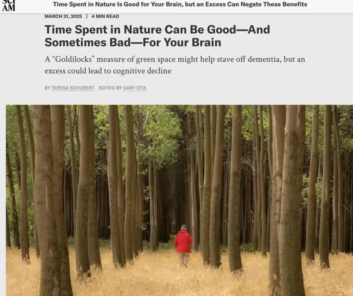 GaylordWardell's tweet photo. Scientific American’s headline hinting that green space might be bad for you reflects the pandemic of meta-analyses and management that has overwhelmed science, which at its heart is about leadership, not management. https://t.co/D4h11KiPbP