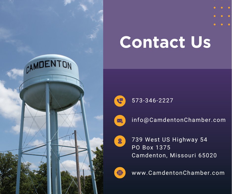 CACCLake's tweet photo. Looking to connect with the Camdenton Area Chamber of Commerce? Whether you're a business owner, resident, or visitor, we're here to help you get involved, stay informed, and grow with our community. Reach out—we'd love to hear from you! #CamdentonChamber #CommunityConnection https://t.co/N9AMj6fmCY