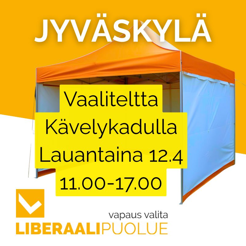 Terveluloa Liberaalien vaaliteltalle Jyväskylän Kävelykadulle, luvassa makeaa ja makeita ehdokkaita! 🐿️🐿️🐿️
