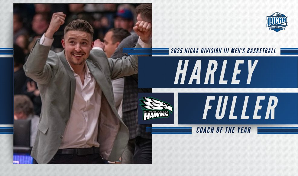 NJCAA Basketball (@njcaabasketball) on Twitter photo ✔️First title in program history
✔️Coach of the Year
Harley Fuller of <a href="/MVCCAthletics/">MVCC Athletics</a> has been named 2025 #NJCAABasketball DIII Men's Coach of the Year!
Full Release⤵️
njcaa.org/general/2024-2… ✔️First title in program history
✔️Coach of the Year
Harley Fuller of <a href="/MVCCAthletics/">MVCC Athletics</a> has been named 2025 #NJCAABasketball DIII Men's Coach of the Year!
Full Release⤵️
njcaa.org/general/2024-2…