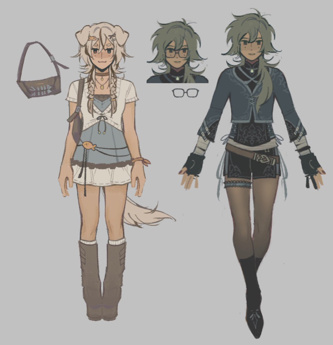 appleneukkim's tweet photo. some outfit designs i did for myself &amp; @pupuruvt 🍀🌀 https://t.co/b9JGic25vD