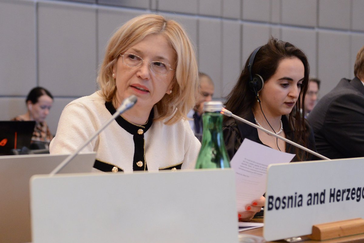 savic_danka's tweet photo. 🇧🇦 welcomes @OSCE_RFoM Jan Braathu at today’s #OSCEPC and thanks him for his engagement and his call for BiH to align its legislation with international standards and OSCE commitments. We're glad Sarajevo will host a Regional Media Conference next month.
📸 Micky Kroell/OSCE https://t.co/bIwEMbS7Fq