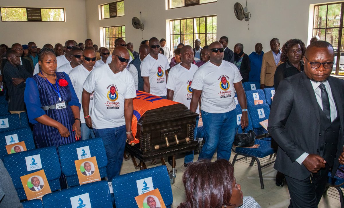 RailaOdinga's tweet photo. We held a farewell mass for the late George Nyangira Oduor at House of Grace Church, Nairobi

The service honoured Oduor's dedication and service to the Odinga family, ODM Party, and the nation. 

His body will be transported to his rural home in Ndori, Asembo, Siaya County, where he will be laid to rest on Saturday, April 12th, 2025!