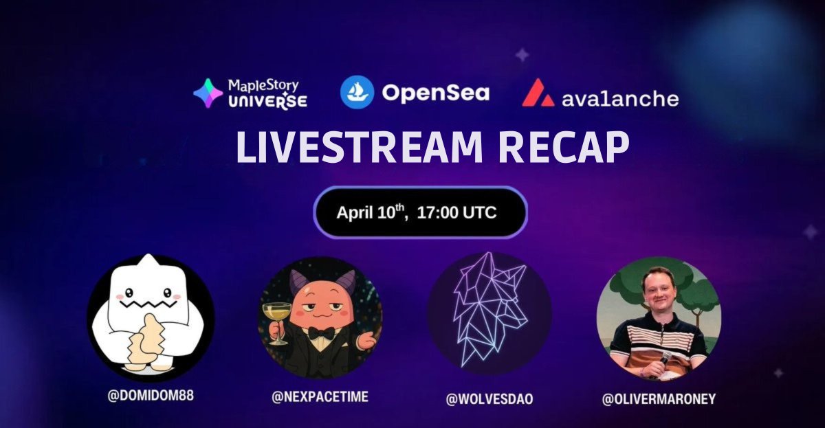 QUICK LIVESTREAM RECAP - Apr 10th
(not really a recap but some new notable points)
<a href="/MaplestoryU/">MapleStory Universe</a> x <a href="/opensea/">OpenSea</a> x <a href="/WolvesDAO/">WolvesCo</a>

🔹ALPHA: The difficulty of obtaining Items and EXP will be harder in live version 😱 It was about x2 normal drop rate during the play tests.
🔹Probably there