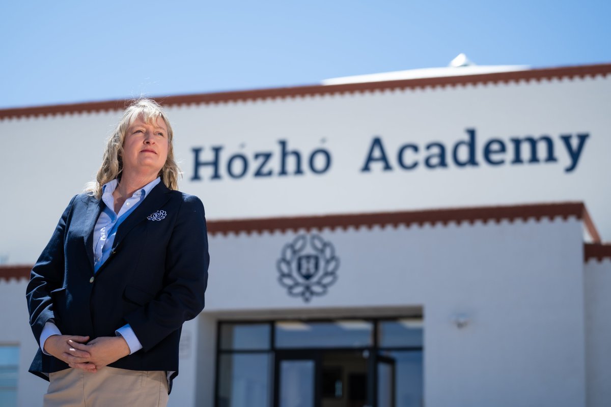 Hillsdale's tweet photo. “Classical education unites mind and body—one is not prioritized over the other. A Hózhó education shapes students for their whole lives. As a Hillsdale Member School, our curriculum develops students in mind, body, and spirit.” - Juliane Hillock, principal, Hózhó Academy https://t.co/TF4E2PjQWi