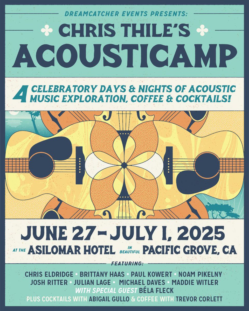 Béla Fleck (@belafleckbanjo) on Twitter photo I'm excited to be part of <a href="/christhile/">Chris Thile</a>'s #acousticamp in Pacific Grove, CA. Come learn from some of the most talented people on earth. Registration is open!
christhileacousticamp.com
<a href="/DreamcatcherEvt/">Dreamcatcher Events</a> I'm excited to be part of <a href="/christhile/">Chris Thile</a>'s #acousticamp in Pacific Grove, CA. Come learn from some of the most talented people on earth. Registration is open!
christhileacousticamp.com
<a href="/DreamcatcherEvt/">Dreamcatcher Events</a>