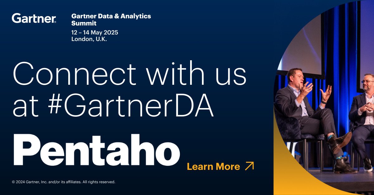 Pentaho's tweet image. 🎉 London, here we come! 🎉

Pentaho is heading to the Gartner Data &amp;amp; Analytics Summit in London, May 12–14, and we couldn&apos;t be more excited to be part of one of the biggest events in the data world! 

#GartnerDA #Pentaho #DataFit
