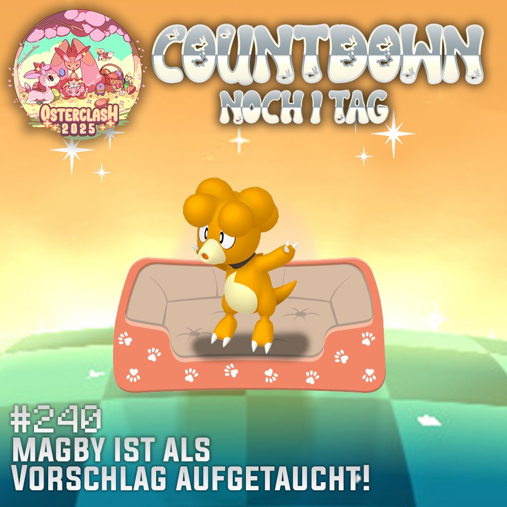 shinydust_ger's tweet photo. Die finale Empfehlung für den Osterclash 2025

Am letzten Tag vor dem Osterclash wollten wir nochmal ein Baby-Pokemon empfehlen:
Wir freuen uns auf alle die mitmachen und hoffentlich sehen wir das ein oder andere frisch geschlüpfte Shiny Pokemon! https://t.co/Vqqz6CvocE