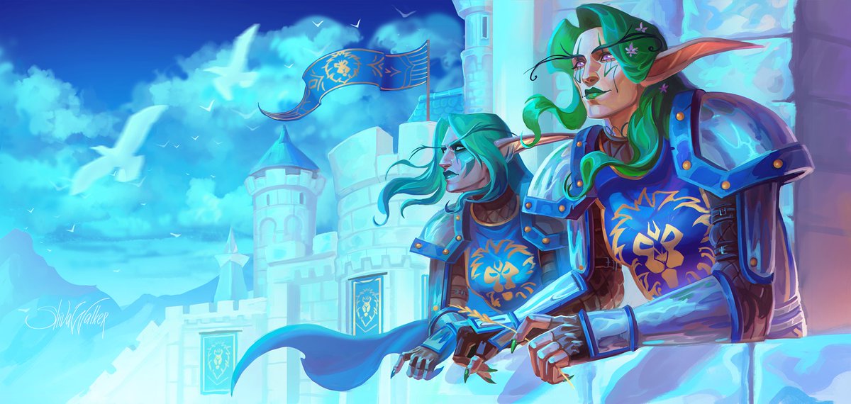 shivawalkerart's tweet photo. Vierra &amp; Pawprint 
Times then they serve together in the Stormwind.
I love their friendship very much. They're as different as Wednesday and Enid. But they're just wonderful friends to each other.💚
Pawprint belongs to @aka_gaallo 
Love you both💚
#fangsandclaws #warcraft https://t.co/bnxJYEma5b