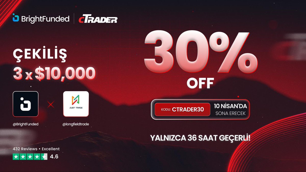Longfield.BOTRADEX (@longfieldtrade) on Twitter photo CTRADER LANSMAN ÇEKİLİŞİ
BrightFunded'daki cTrader Lansmanı ve %30 İNDİRİM Promosyonu onuruna bir ÇEKİLİŞ düzenliyoruz! BrightFunded, sektörün En Hızlı Ödemeleriyle bilinen Prop Firmasıdır! 🎉
3 x 10.000 $ ÇEKİLİŞİ
1. <a href="/BrightFunded/">BrightFunded</a> <a href="/BrightFundedTR/">BrightFunded - Türkiye</a> ve <a href="/longfieldtrade/">Longfield.BOTRADEX</a> takip edin CTRADER LANSMAN ÇEKİLİŞİ
BrightFunded'daki cTrader Lansmanı ve %30 İNDİRİM Promosyonu onuruna bir ÇEKİLİŞ düzenliyoruz! BrightFunded, sektörün En Hızlı Ödemeleriyle bilinen Prop Firmasıdır! 🎉
3 x 10.000 $ ÇEKİLİŞİ
1. <a href="/BrightFunded/">BrightFunded</a> <a href="/BrightFundedTR/">BrightFunded - Türkiye</a> ve <a href="/longfieldtrade/">Longfield.BOTRADEX</a> takip edin