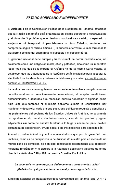 sintupup's tweet photo. Nuestros gobernantes lejos de demostrar amor y lealtad a la patria, la agreden firmando acuerdos y entendimientos que violan nuestra constitución política y la soberanía de la patria.
Panamá te queremos libre y soberana 
#derogaciónley462 #noalembalsederioindio  #NoALaMina https://t.co/gdU6p3lBFW