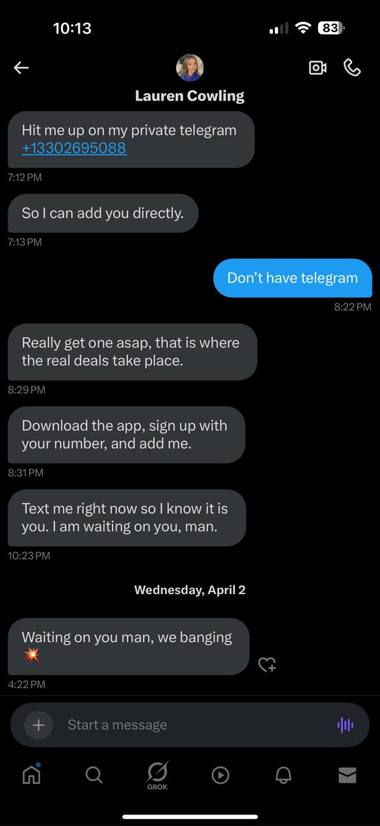 dmacedo84's tweet photo. @laurencowling This person been trying to get me https://t.co/r9Ep6qidEa