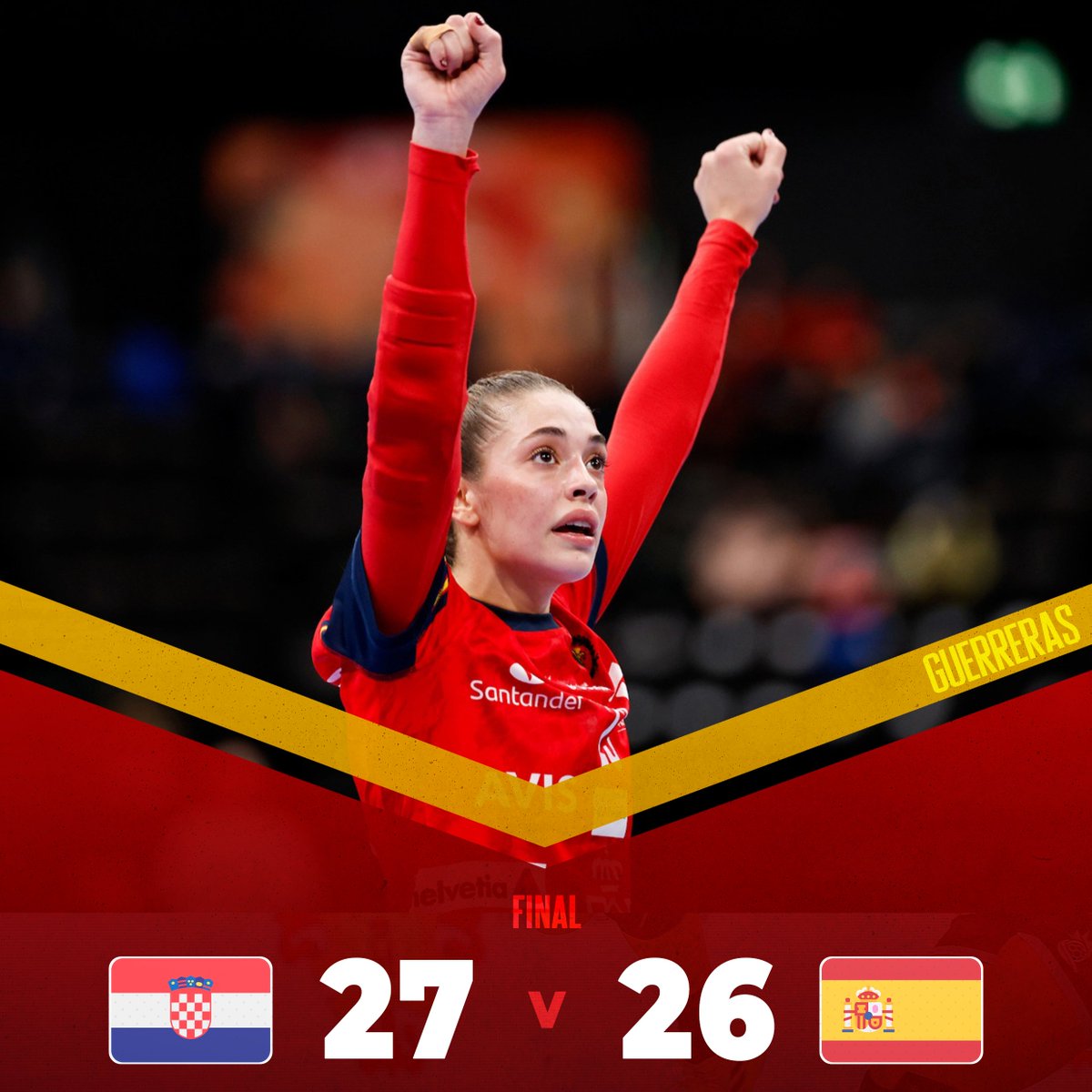 RFEBalonmano (@rfebalonmano) on Twitter photo 🏆 Campeonato del Mundo 2025
📌 Eliminatoria (Ida)
🏟 Sports Hall Fran Galovic 🇭🇷
⏱ 60' - Final
🆚 Croacia 🇭🇷 27 : 26 🇪🇸 España 
📺 EHFtv
🖊️ ¡Enorme segunda mitad de nuestras #Guerreras que remontaron un resultado adverso para dejar la eliminatoria completamente abierta para 🏆 Campeonato del Mundo 2025
📌 Eliminatoria (Ida)
🏟 Sports Hall Fran Galovic 🇭🇷
⏱ 60' - Final
🆚 Croacia 🇭🇷 27 : 26 🇪🇸 España 
📺 EHFtv
🖊️ ¡Enorme segunda mitad de nuestras #Guerreras que remontaron un resultado adverso para dejar la eliminatoria completamente abierta para