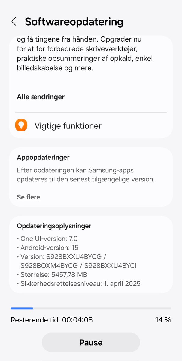 capychimp's tweet image. Finally on s24 ultra in denmark #android15 #ui7.0