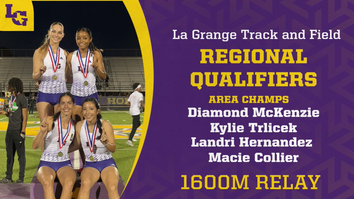 Congrats to our 1600m Relay AREA Champs and Regional Qualifying team of Diamond McKenzie, Kylie Trlicek, Landri Hernandez, and Macie Collier. These ladies took Gold with a time of 3:59.57. <a href="/landri2006/">Landri Hernandez</a> <a href="/kylietril_bball/">Kylie Trlicek</a>