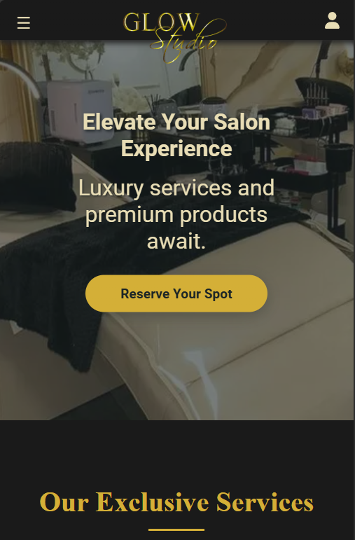 ElyndraStudios's tweet photo. Sneak peek: We are developing the Glow Studios website—complete with a booking system for beauty needs &amp; a mini e-commerce section. Can’t wait for it to launch this year! #WebDev #GlowStudios https://t.co/CSnhF9uDX3
