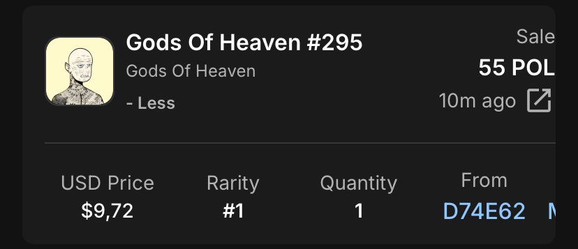 Yesterday we had almost no sales. Today a good man came and made the highest purchase ever. I thank you very much Meaty!❤️😍 #NFTSales #NFTSold opensea.io/collection/god…