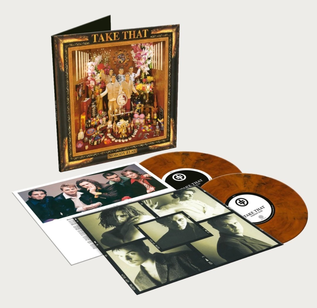 LittleMeThatter's tweet photo. I've just pre-orderd the marbled orange vinyl of #NobodyElse30 @takethat 🤩 it's beautiful!! I couldn't resist. 
I've wanted this album to be released on vinyl for a LONG time. 
I'm so happy!!! 
Thank you @takethat @GaryBarlow for releasing this 🙏 https://t.co/YQg3e4xOrV