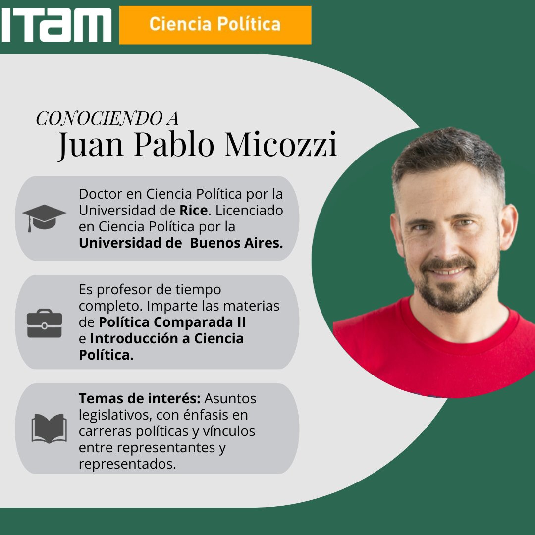 Conoce a las profesoras y los profesores del Departamento de Ciencia Política. Hoy te presentamos a Juan Pablo Micozzi.
<a href="/juanpm2002/">JP Micozzi ⭐⭐⭐</a> 
<a href="/fmcpol/">Facultad Menor Ciencia Política</a>
<a href="/ExITAM/">ExITAM</a>
<a href="/ITAM_mx/">ITAM</a>