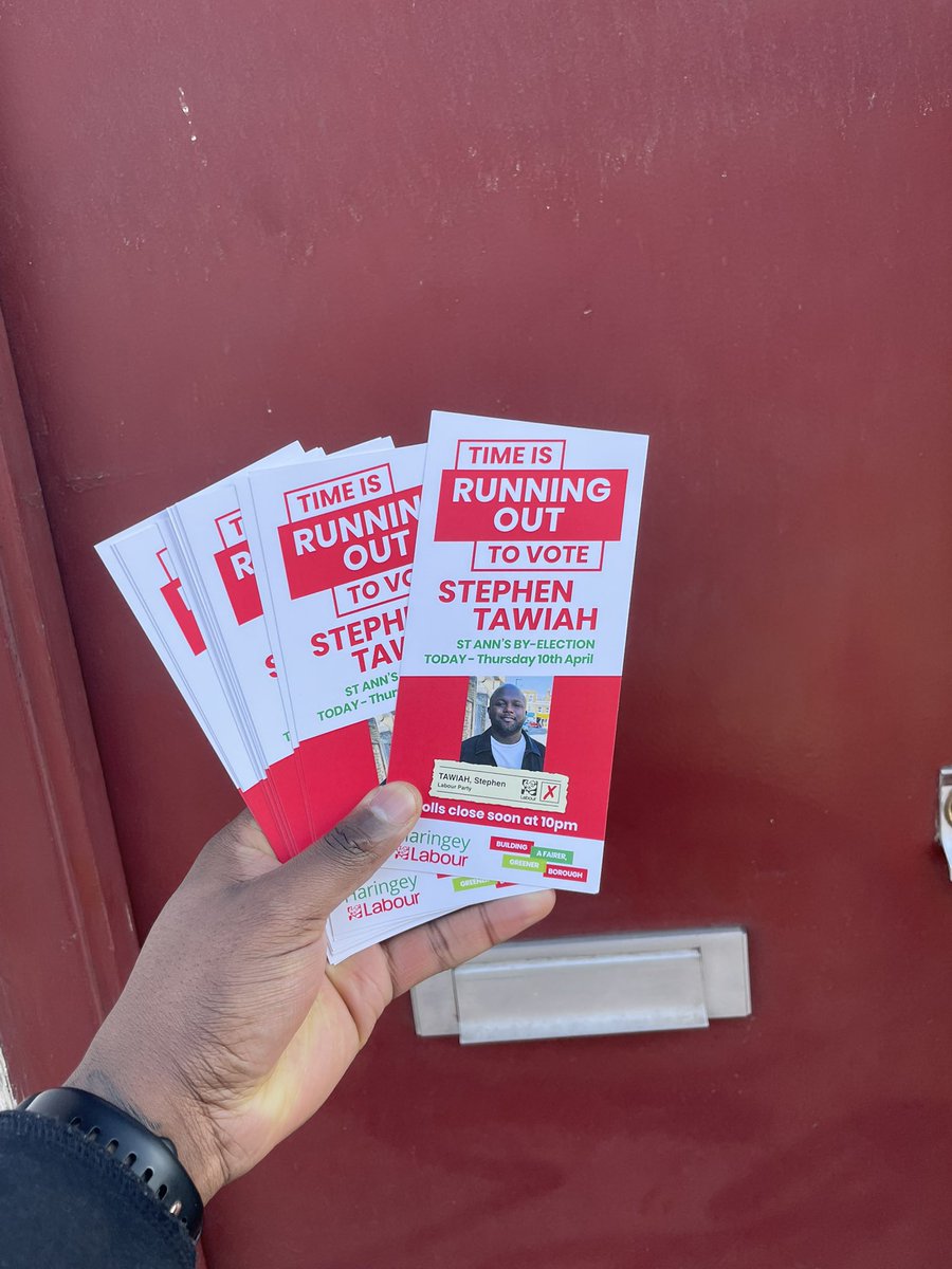 EmmanuelAk_'s tweet image. Final Push this evening with a ‘Get Out &amp;amp; Vote’ round for @stephentawiah01 in St - Ann’s Ward. 🌹👍🏽

A vote for @stephentawiah01 &amp;amp; @HaringeyLabour is a vote for the right candidate that will represent and be a fresh voice for the local community. 🌹