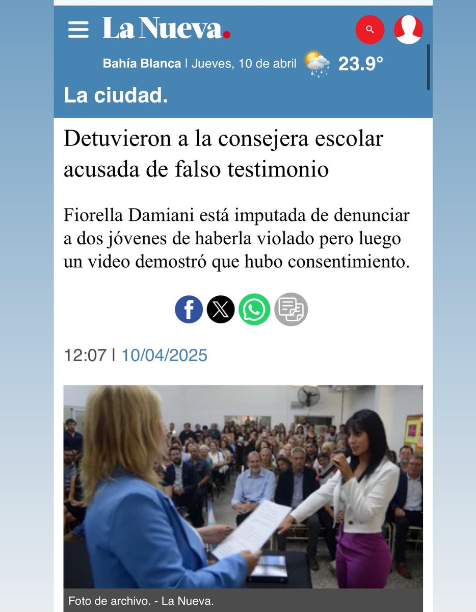 Fiorella Damiani, consejera de LLA <a href="/MunicipioBahia/">Municipio Bahía Blanca</a> que arruinó vidas con #falsasdenuncias, PRESA
Inventó una violación, metió JÓVENES inocentes presos, los destruyeron
Hoy le toca a ella. Que se pudra
La justicia ideológica empieza a caer
#TIPIFICACIONDELDELITO