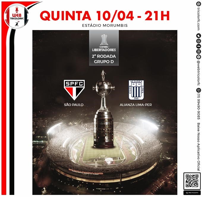 WebTricolorFC's tweet photo. 10.04/21H - LIBERTADORES 
- vivo - WEB RÁDIO TRICOLORFC  
SPFC X CAL 
Equipe: Daniel Salles   Berê Vidoca                                                                                                  
https://t.co/WMAeETHQY0 
Radios Net: https://t.co/1vJE0qsQTQ
App:Tricolorfc https://t.co/5lq2M3DOLE