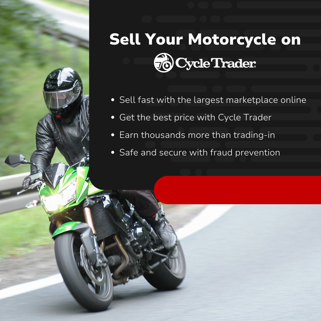 CycleTrader's tweet image. 🏍️💨 Ready to upgrade? Sell your motorcycle fast &amp;amp; hassle-free with Cycle Trader! 🚀 Get top dollar, stay secure, and reach serious buyers. Start today! 👉 cycletrader.com/sell-motorcycl…

#CycleTrader #SellYourMotorcycle #RideIntoSpring #NewAdventures #BuySellResearch
