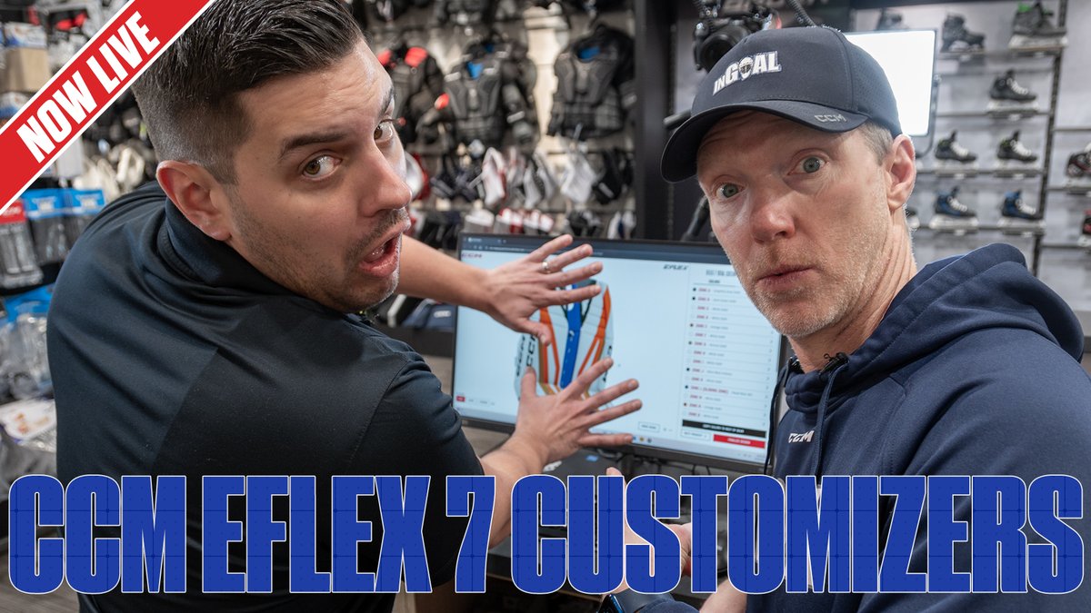 Have you checked out new @CCMgoalie EFLEX 7 Customizers yet?  

We review new features of gear + customizers -- yes, there are 3, including custom options on lower price point EFLEX 7.9 for first time -- in the latest @thsgoal gear segment. 

Watch now: youtu.be/MzET_B-8Fc0?si…