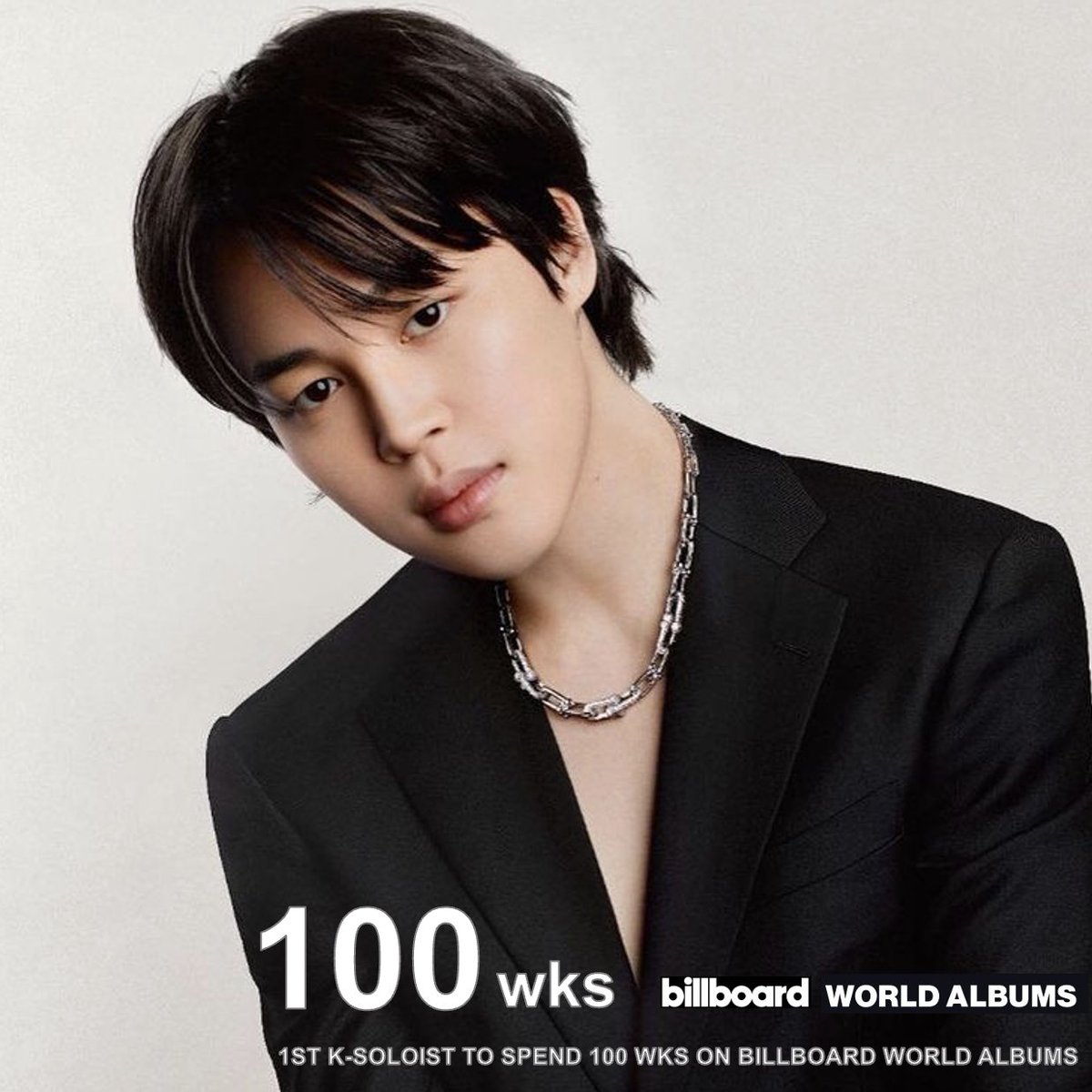 WORLDMUSICAWARD's tweet photo. #JIMIN becomes the 1st and only K-soloist to chart for 100 weeks on the Billboard World Albums Rank in history with 'FACE' (63 weeks) & 'MUSE' (37)!  He is the 1st and only K-soloist to top the chart for 13 weeks with 'FACE' (5 weeks) & 'MUSE' (8)! 💪🥇🇰🇷👨‍🎤 📈🇺🇸🌎💿✖️💯📆🔥🐐👑💜

BILLBOARD HISTORY MAKER JIMIN