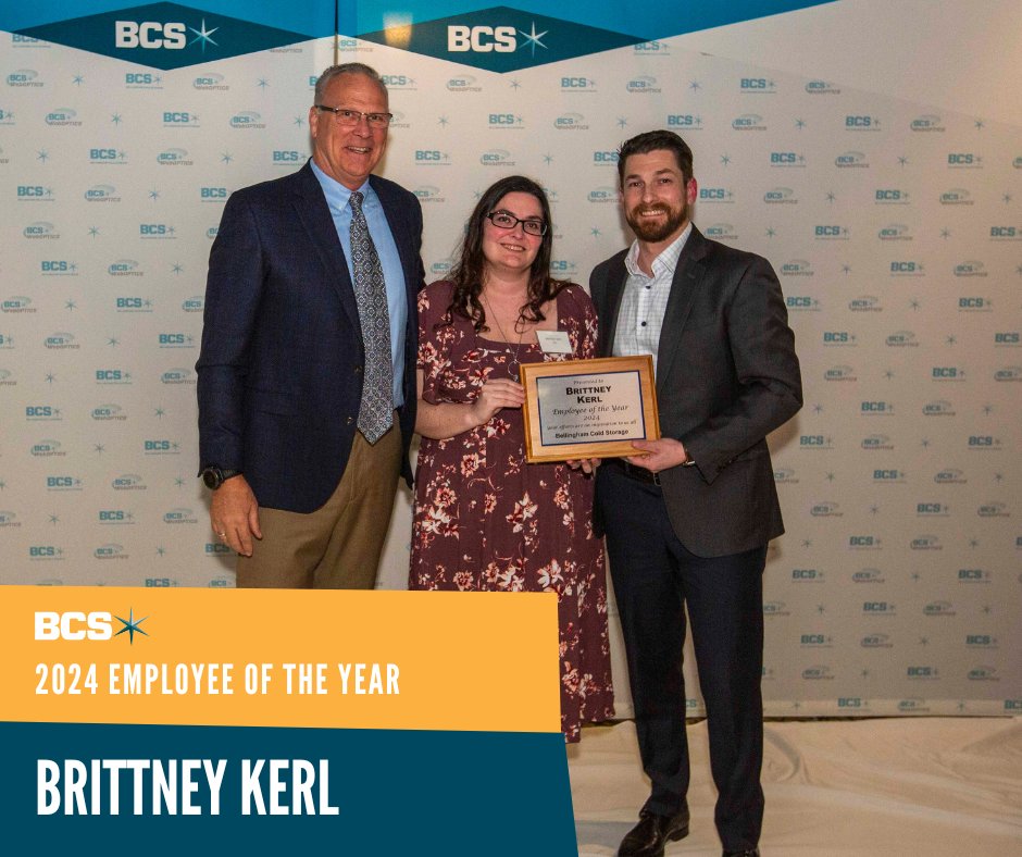 We are happy to announce our 2024 Employee of the Year, Brittney Kerl. 

She embodies BCS core values with a positive attitude and willingness to help anyone. Thanks for going above and beyond every day. 

#EmployeeAppreciation #BellinghamColdStorage #recognition