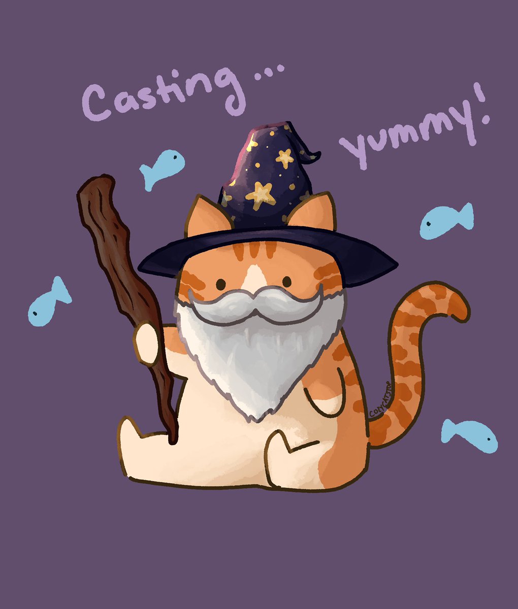 Wizard cat casting… yummy ! ✨🐟